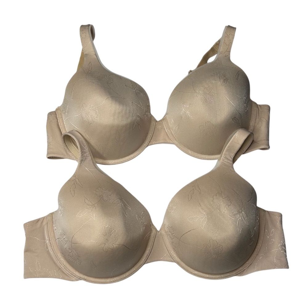 2 Vanity Fair Tan Lined Molded Cup Bundle Bra 36d